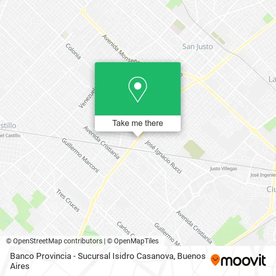 Banco Provincia - Sucursal Isidro Casanova map