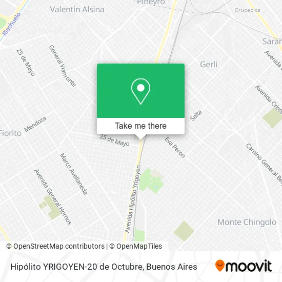 Mapa de Hipólito YRIGOYEN-20 de Octubre