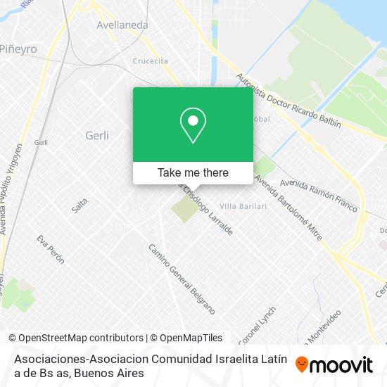 Asociaciones-Asociacion Comunidad Israelita Latín a de Bs as map