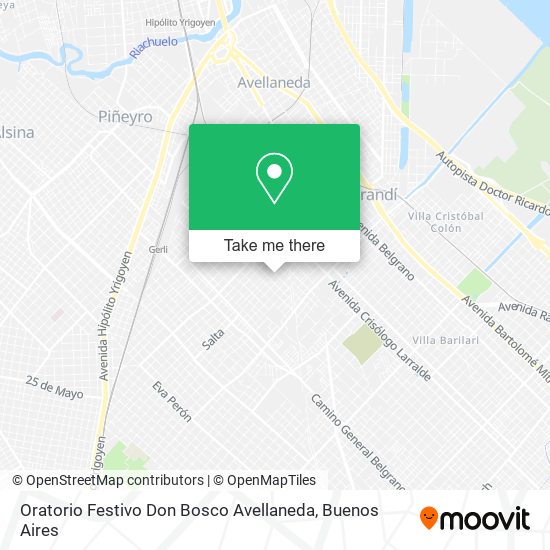 Mapa de Oratorio Festivo Don Bosco Avellaneda