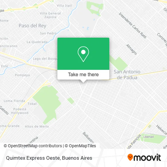 Quimtex Express Oeste map