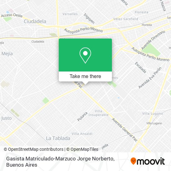 Mapa de Gasista Matriculado-Marzuco Jorge Norberto