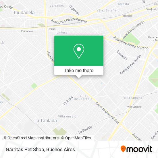 Mapa de Garritas Pet Shop