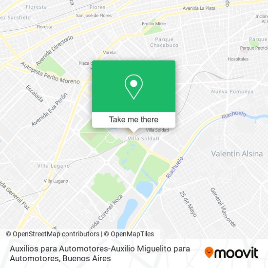 Mapa de Auxilios para Automotores-Auxilio Miguelito para Automotores