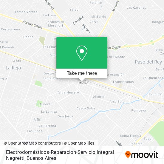 Mapa de Electrodomésticos-Reparacion-Servicio Integral Negretti