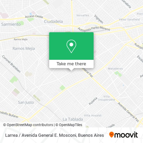 Mapa de Larrea / Avenida General E. Mosconi