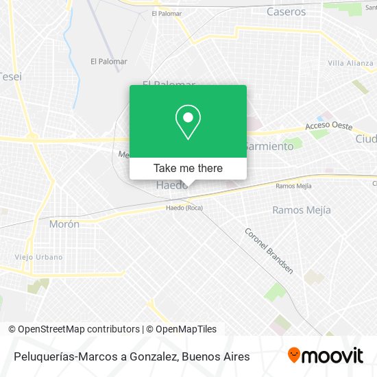 Peluquerías-Marcos a Gonzalez map