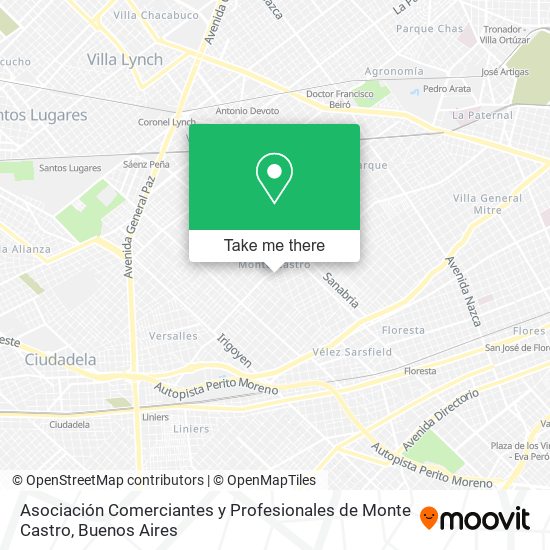 Asociación Comerciantes y Profesionales de Monte Castro map