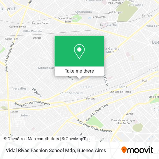 Vidal Rivas Fashion School Mdp map