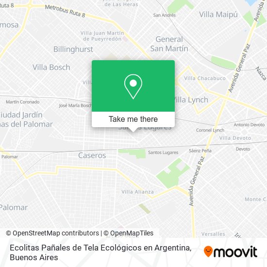 Ecolitas Pañales de Tela Ecológicos en Argentina map