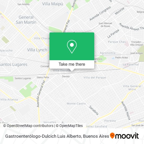 Mapa de Gastroenterólogo-Dulcich Luis Alberto