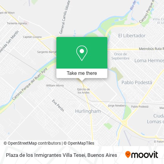 Mapa de Plaza de los Inmigrantes Villa Tesei