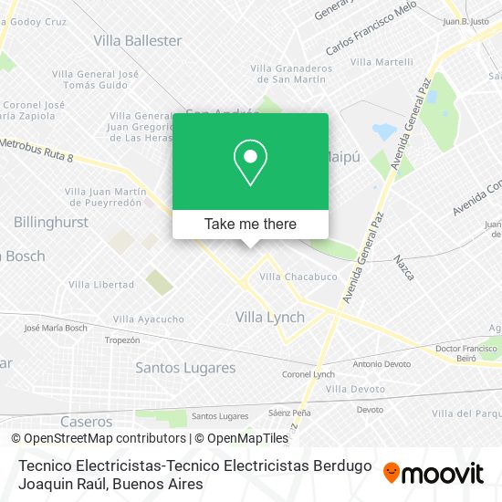 Mapa de Tecnico Electricistas-Tecnico Electricistas Berdugo Joaquin Raúl