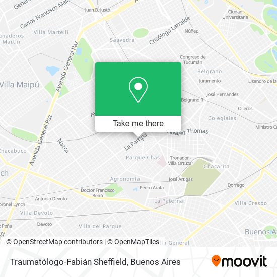 Traumatólogo-Fabián Sheffield map