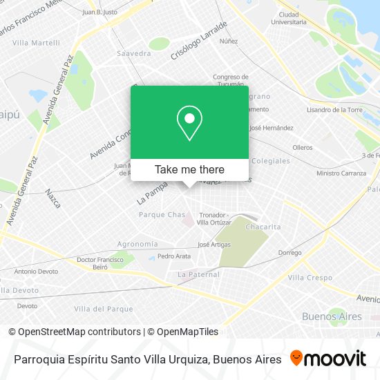 Mapa de Parroquia Espíritu Santo Villa Urquiza