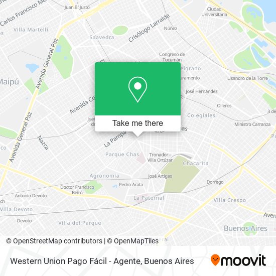 Mapa de Western Union Pago Fácil - Agente