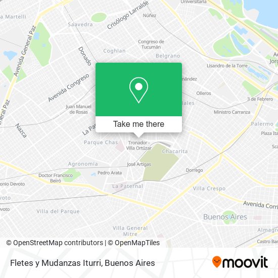Fletes y Mudanzas Iturri map