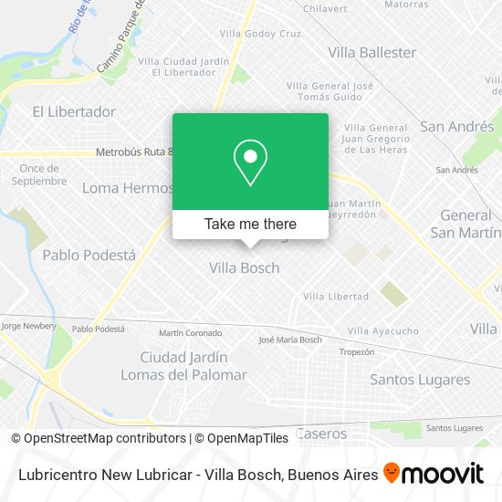 Lubricentro New Lubricar - Villa Bosch map