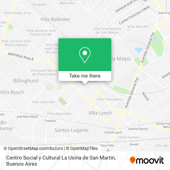 Centro Social y Cultural La Usina de San Martín map