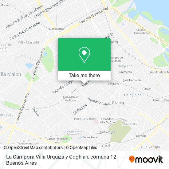 La Cámpora Villa Urquiza y Coghlan, comuna 12 map