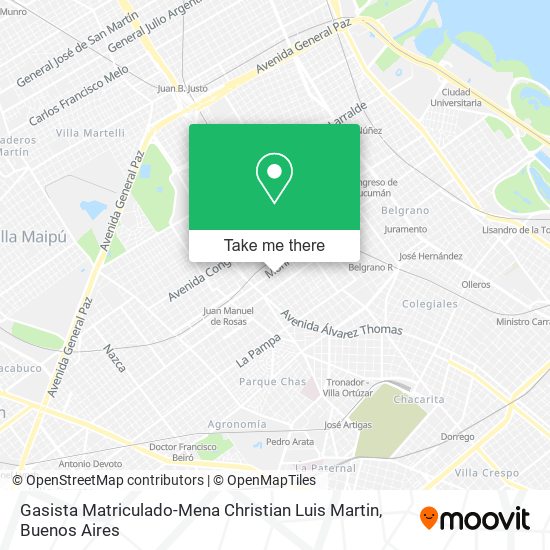 Mapa de Gasista Matriculado-Mena Christian Luis Martin