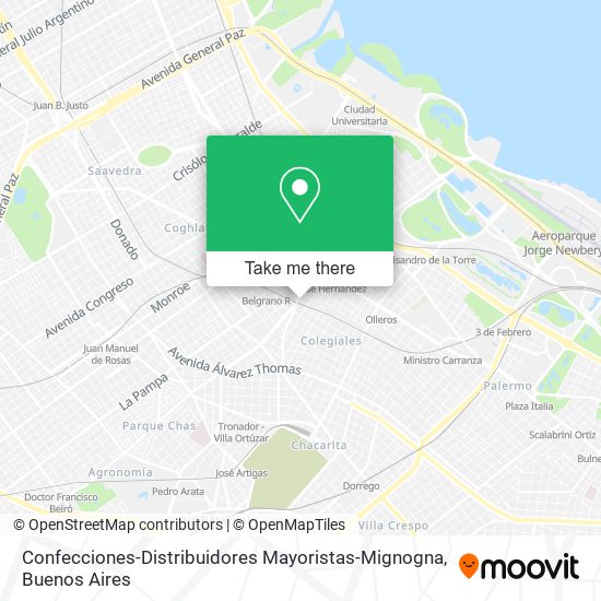 Mapa de Confecciones-Distribuidores Mayoristas-Mignogna