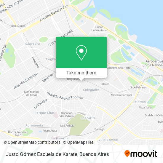 Mapa de Justo Gómez Escuela de Karate