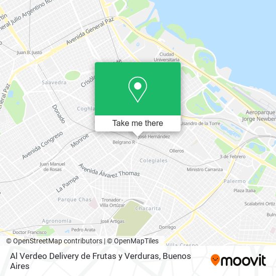 Mapa de Al Verdeo Delivery de Frutas y Verduras