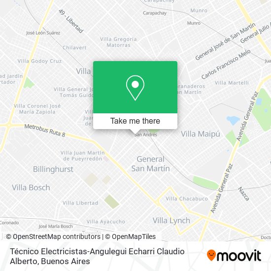 Técnico Electricistas-Angulegui Echarri Claudio Alberto map