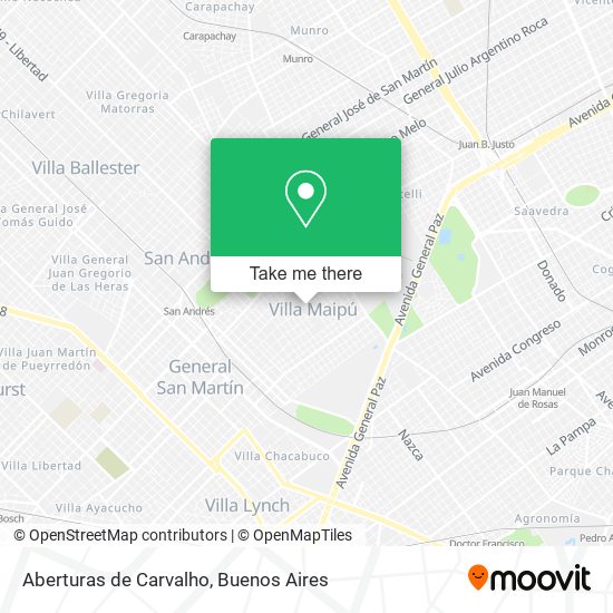 Aberturas de Carvalho map