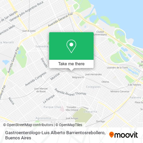 Gastroenterólogo-Luis Alberto Barrientosrebollero map