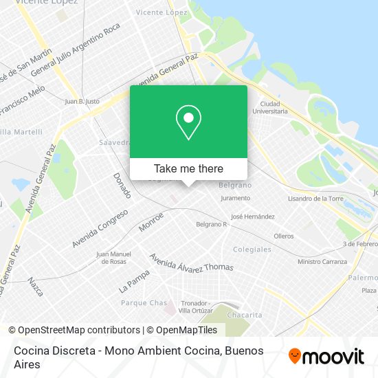 Cocina Discreta - Mono Ambient Cocina map