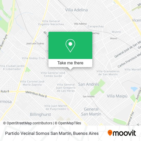 Partido Vecinal Somos San Martín map