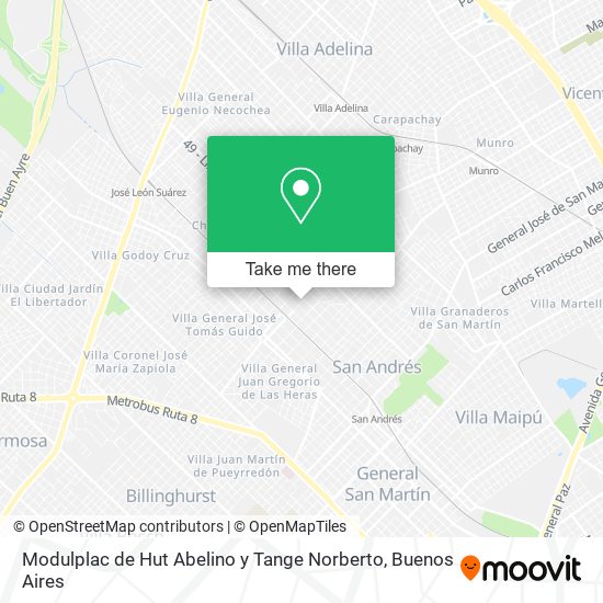 Mapa de Modulplac de Hut Abelino y Tange Norberto