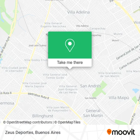 Zeus Deportes map