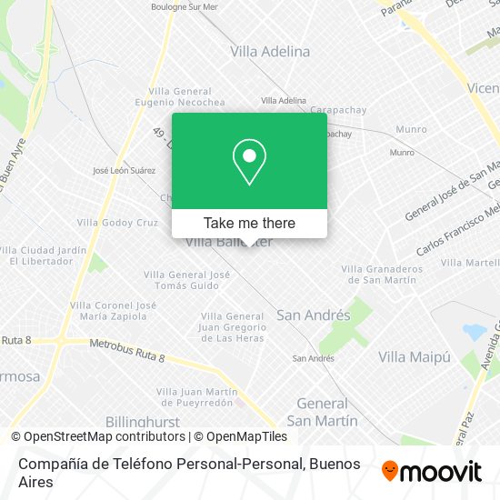 Mapa de Compañía de Teléfono Personal-Personal