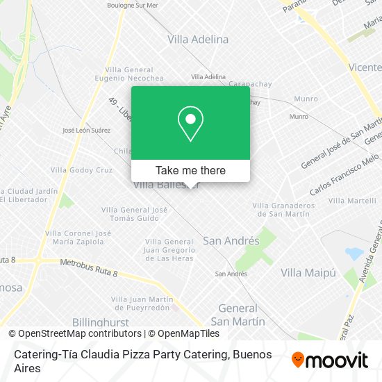 Catering-Tía Claudia Pizza Party Catering map