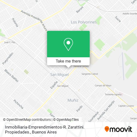 Mapa de Inmobiliaria-Emprendimientos-R. Zarattini. Propiedades.