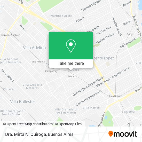 Dra. Mirta N. Quiroga map