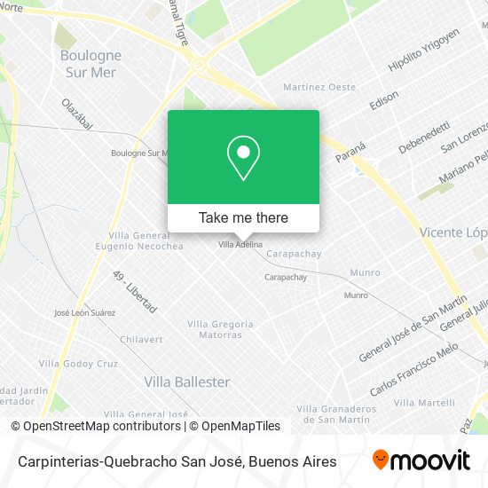 Carpinterias-Quebracho San José map