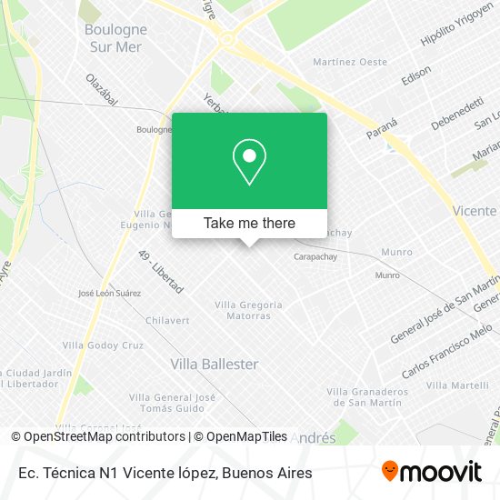 Mapa de Ec. Técnica N1 Vicente lópez