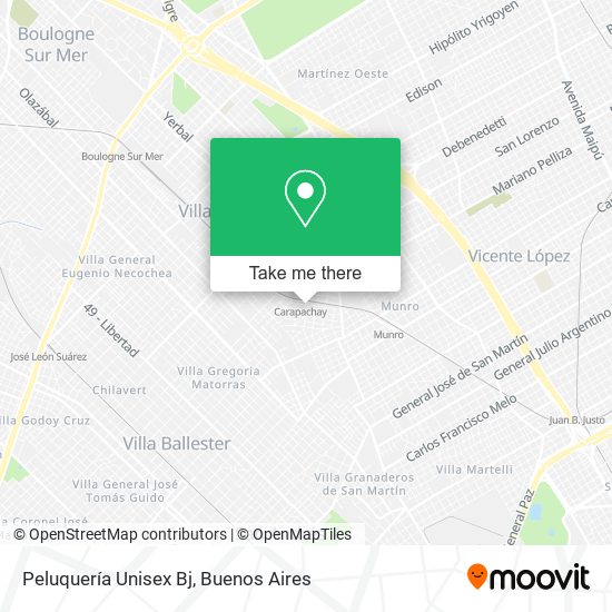 Mapa de Peluquería Unisex Bj