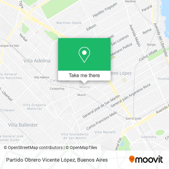 Partido Obrero Vicente López map