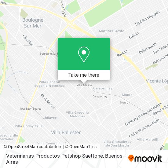 Mapa de Veterinarias-Productos-Petshop Saettone