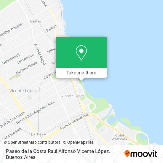 Mapa de Paseo de la Costa Raúl Alfonso Vicente López