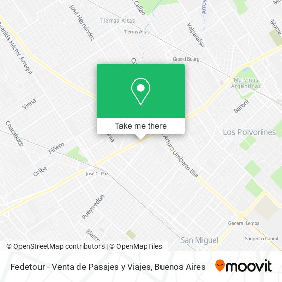 Mapa de Fedetour - Venta de Pasajes y Viajes