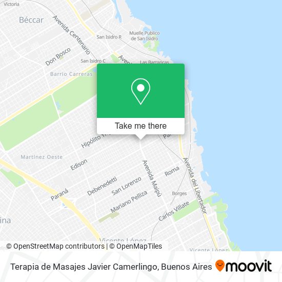 Mapa de Terapia de Masajes Javier Camerlingo