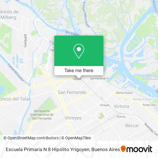 Mapa de Escuela Primaria N 8 Hipólito Yrigoyen