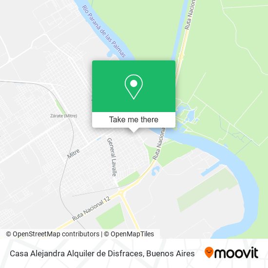 Mapa de Casa Alejandra Alquiler de Disfraces