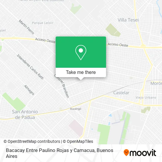 Mapa de Bacacay Entre Paulino Rojas  y Camacua